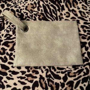 Grey clutch bag